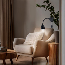 Solight LED nástěnná lampička, stmívatelná, 4W, 280lm, 3000K, černá