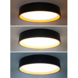 Solight LED osvětlení s dálkovým ovladačem Larios Black, 48W, 3360lm, 39cm, změna chromatičnosti, stmívatelné
