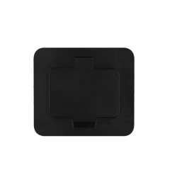Solight vestavná podlahová zásuvka, IP55, matná černá, obdélníkové víčko