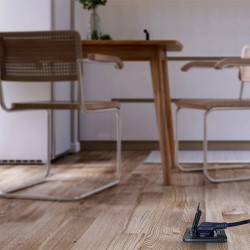 Solight vestavná podlahová zásuvka, IP55, matná černá, obdélníkové víčko