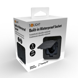 Solight vestavná podlahová zásuvka, IP55, matná černá, obdélníkové víčko