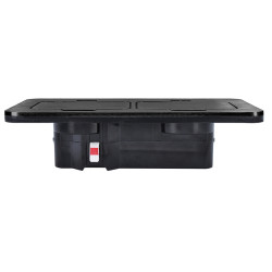 Solight vestavná podlahová dvojzásuvka, IP55, matná černá, obdélníkové víčko