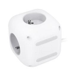 Solight 3z + USB A+C prodlužovací přívod - kostka, kabel 2m, 3 x 1mm2, bílý, vypínač