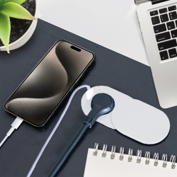 Solight 1z + USB A+C 20W PD vestavná zásuvka s posuvným víčkem, 2m, matná bílá