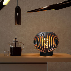 Solight kovová kulatá lucerna se žárovkou s micro LED, teplá bílá, měděná, 3xAA, 19cm