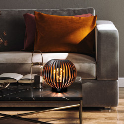 Solight kovová kulatá lucerna se žárovkou s micro LED, teplá bílá, měděná, 3xAA, 19cm