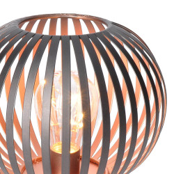 Solight kovová kulatá lucerna se žárovkou s micro LED, teplá bílá, měděná, 3xAA, 19cm