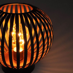 Solight kovová kulatá lucerna se žárovkou s micro LED, teplá bílá, měděná, 3xAA, 19cm