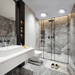 Solight LED mini panel koupelnový 2v1, 3CCT, podhledový/přisazený, 12W, 1020lm, IP54, bílá, kulatý