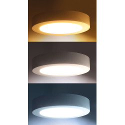 Solight LED mini panel koupelnový 2v1, 3CCT, podhledový/přisazený, 12W, 1020lm, IP54, stříbrná, kulatý