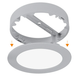 Solight LED mini panel koupelnový 2v1, 3CCT, podhledový/přisazený, 12W, 1020lm, IP54, stříbrná, kulatý