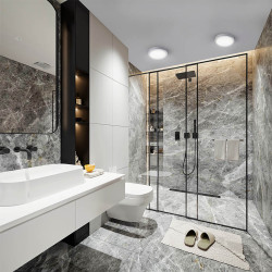 Solight LED mini panel koupelnový 2v1, 3CCT, podhledový/přisazený, 24W, 2040lm, IP54, stříbrná, kulatý