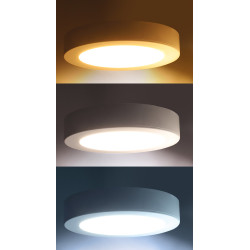 Solight LED mini panel koupelnový 2v1, 3CCT, podhledový/přisazený, 24W, 2040lm, IP54, stříbrná, kulatý