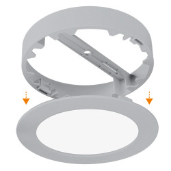 Solight LED mini panel koupelnový 2v1, 3CCT, podhledový/přisazený, 24W, 2040lm, IP54, stříbrná, kulatý