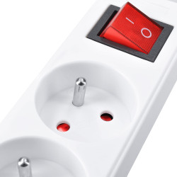 Solight prodlužovací přívod 5m, 5 zásuvek, vypínač, 16A/3680W, PVC, bílý