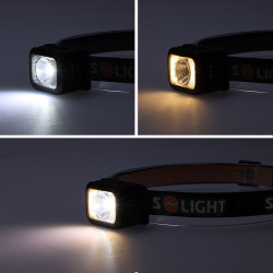 Solight LED čelová nabíjecí svítilna, 170lm, teplé+studené světlo, Li-Ion