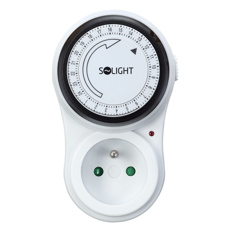 Solight časový spínač mechanický, denní 24 h., interval 15 min, vypínač