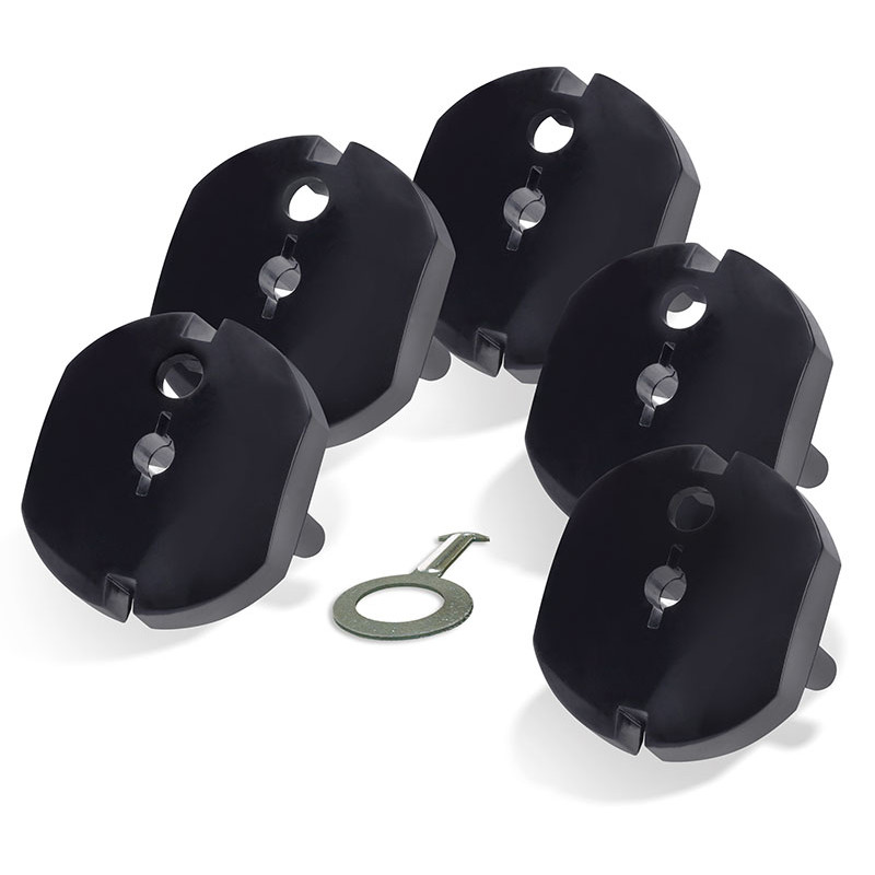 Solight bezpečnostní zátka černá, sada 5ks + 1 klíček