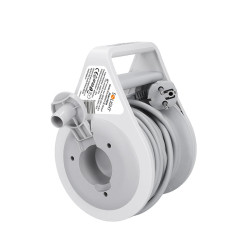 Solight prodlužovací přívod na bubnu 10m, 3 zásuvky, šedý kabel, 3x 1,0mm2