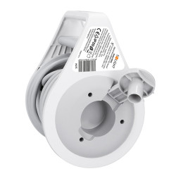 Solight prodlužovací přívod na bubnu 10m, USB A+C, 2 zásuvky, šedý kabel, 3x 1,0mm2