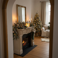 Solight LED vánoční lucerna bílá, 20cm, časovač, 2x AA