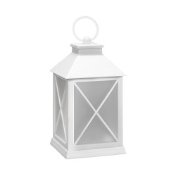 Solight LED vánoční lucerna bílá, 20cm, časovač, 2x AA