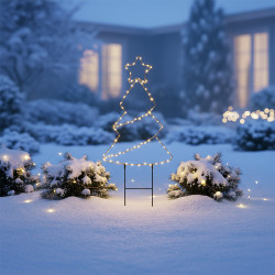 Solight LED venkovní dekorace vánoční stromeček, 85x LED, časovač, 68cm, 3x AA