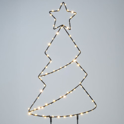 Solight LED venkovní dekorace vánoční stromeček, 85x LED, časovač, 68cm, 3x AA