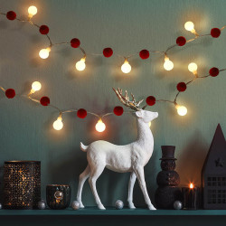 Solight LED vánoční řetízek červená-bílá, 20x LED, 1,5m, 2xAA