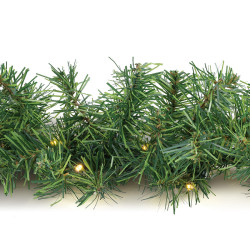 Solight LED vánoční girlanda s jehličím, 5m, 80x LED, časovač, 3xAA, IP44