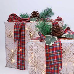 Solight sada 3 LED vánočních dárků, 48x LED, IP44, 230V