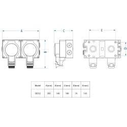 Solight dvojzásuvka IP66, vodotěsná a prachotěsná