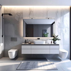 Solight LED koupelnové osvětlení nad zrcadlo 3v1, 7W, 455lm, 4000K, IP44, 40cm, černá