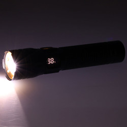 Solight LED nabíjecí svítilna s displayem, 200lm, zoom, Li-Ion