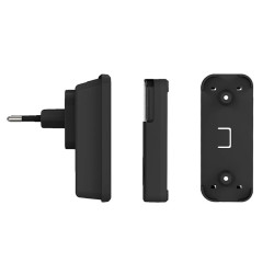 Solight bezdrátový zvonek, 2 tlačítka, do zásuvky, 200m, černý, learning code