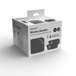 Solight bezdrátový zvonek, 2 tlačítka, do zásuvky, 200m, černý, learning code
