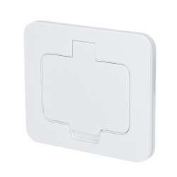 Solight vestavná podlahová zásuvka, IP55, matná bílá, obdélníkové víčko