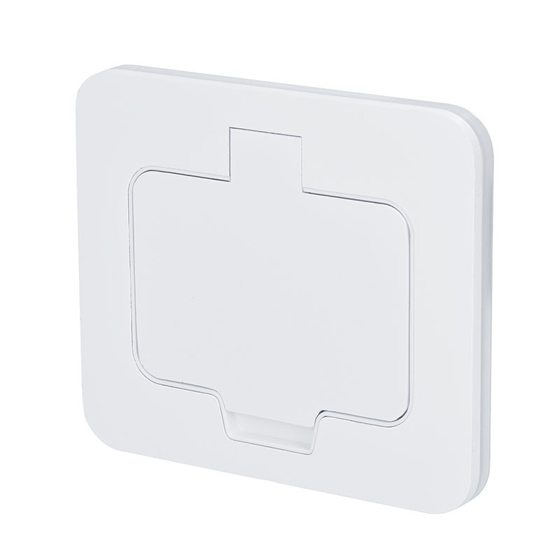 Solight vestavná podlahová zásuvka, IP55, matná bílá, obdélníkové víčko