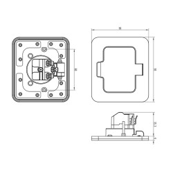 Solight vestavná podlahová zásuvka, IP55, matná bílá, obdélníkové víčko