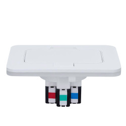 Solight vestavná podlahová zásuvka, IP55, matná bílá, obdélníkové víčko