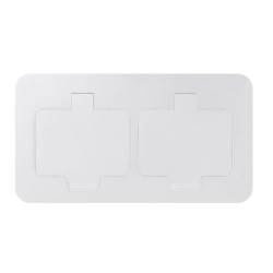 Solight vestavná podlahová dvojzásuvka, IP55, matná bílá, obdélníkové víčko