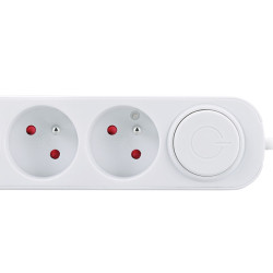 Solight prodlužovací přívod 3 zásuvky, USB A+C 20W PD, 3m, 3 x 1mm2, bílý, vypínač