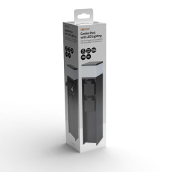 Solight zahradní sloupek IP44 s LED osvětlením, hliník, 2 zásuvky, černý