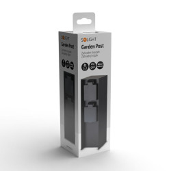 Solight zahradní sloupek IP44, hliník, 2 zásuvky, černý