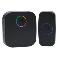 Solight bezdrátový zvonek, do zásuvky, 180m, černý, learning code