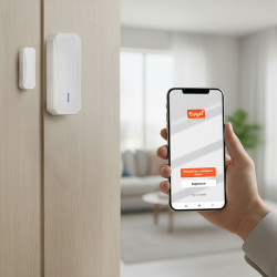 Solight smart WiFi hlásič pohybu/gong, magnet čidlo na dveře, napájení ze zásuvky, bílý