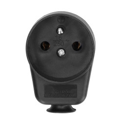 Solight zástrčka úhlová, s průběžnou zásuvkou, IP20 černá