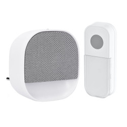 Solight bezdrátový zvonek s nočním světélkem, do zásuvky, 180m, bílý, learning code