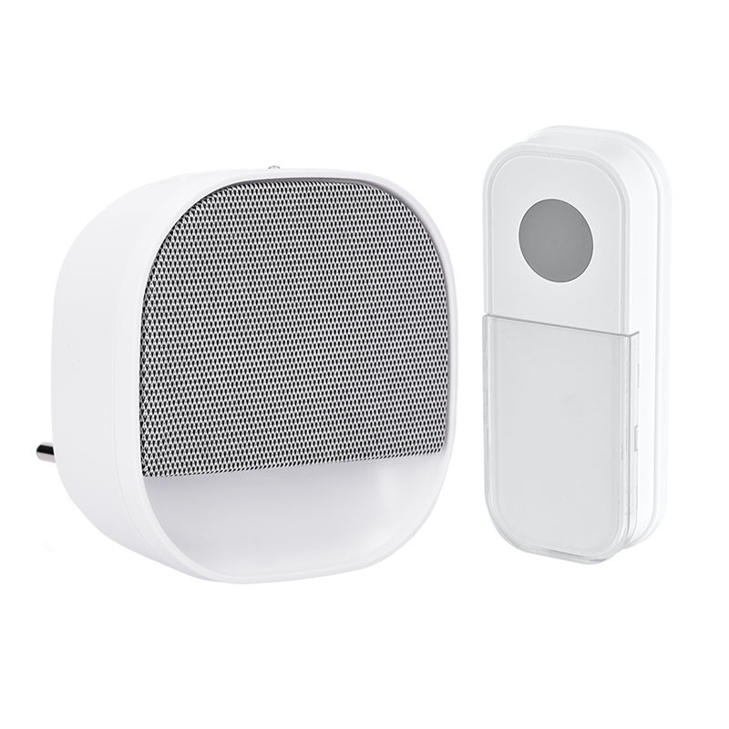 Solight bezdrátový zvonek s nočním světélkem, do zásuvky, 180m, bílý, learning code