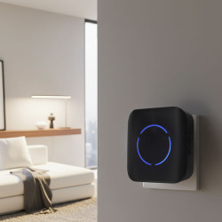 Solight bezdrátový zvonek, do zásuvky, 180m, černý, learning code